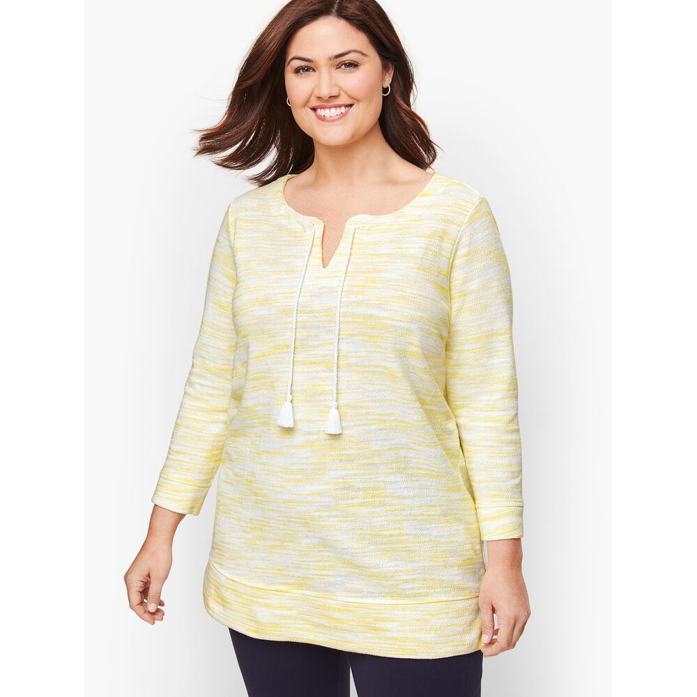 Talbots Women’s Textured Tassel Tie Pullover Sweater Beachy 3XP EUC yellow